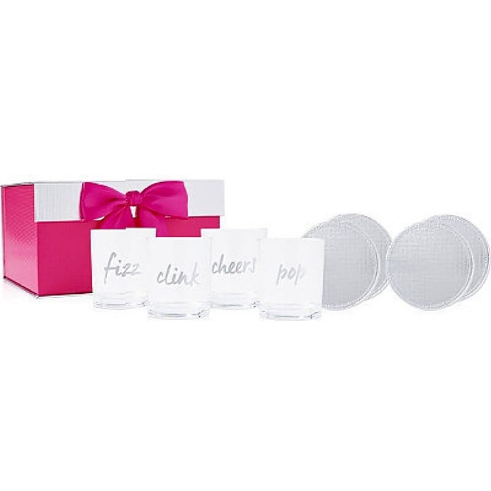 Elegant Party Glass Set with Pink Gift Box